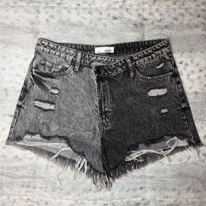 Vervet High Rise Two Tone Cross Over Shorts